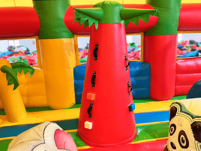 Надувной батут "Страна Сафария" с крышей и высокими горками 11*8*6 м