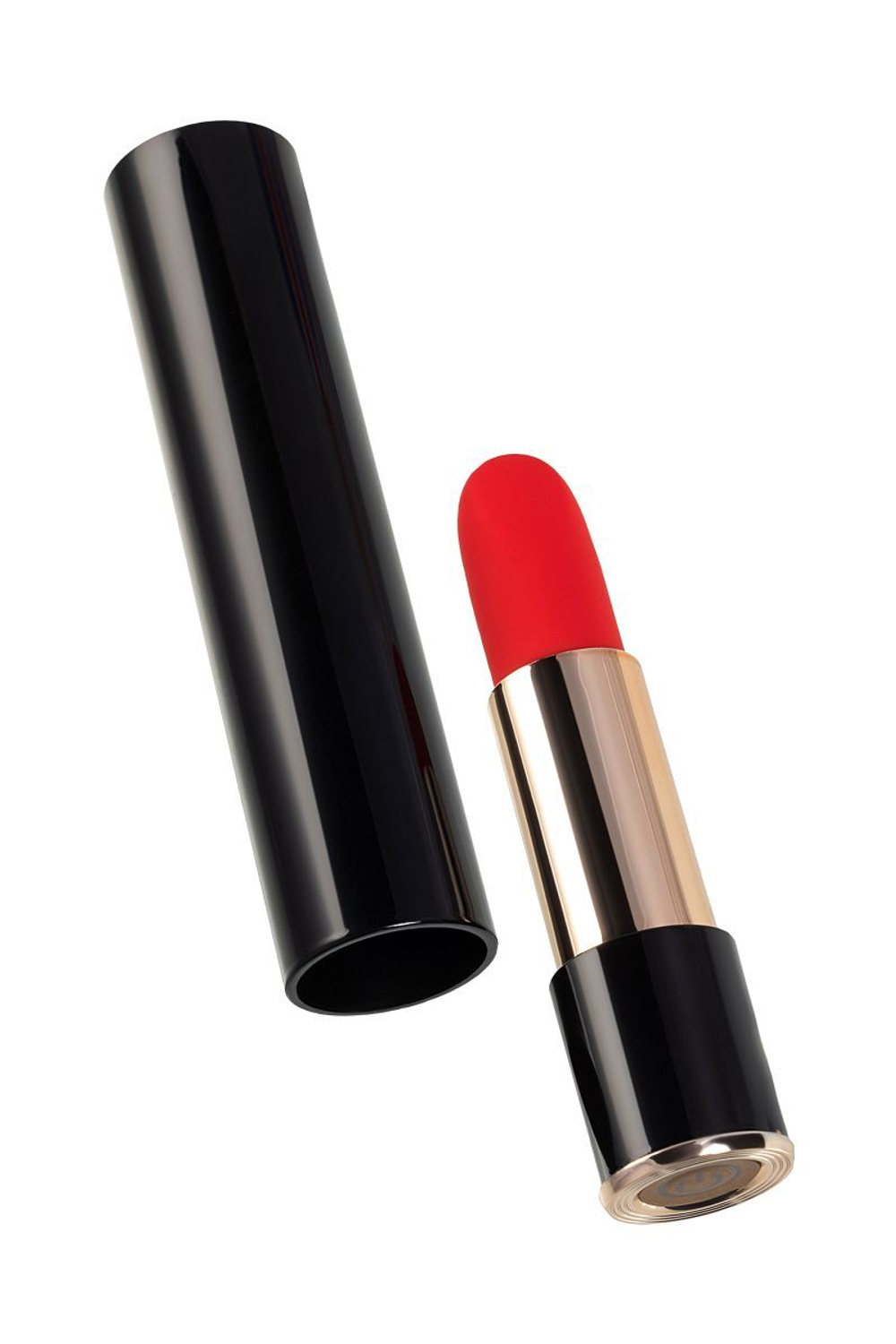 Красный мини-вибратор в виде помады Merlo - 10,5 см. (Цвет: черный с красным)