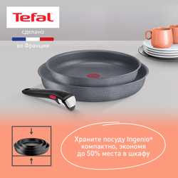 Набор посуды со съемной ручкой Tefal Ingenio Natural Force 3 предмета 22/26 см L3969202