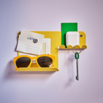 Настенный органайзер с крючками IKEA HAVREKROSS (ХАВРЕКРОСС), Желтый, 23х13 см