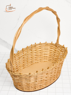 Корзинка овальная подарочная, арт. O430P, 30х44х13 см, высота с ручкой 41 см