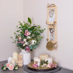 Фоторамка двойная Monstera Deliciosa (Монстера) Айвори Мраморное золото