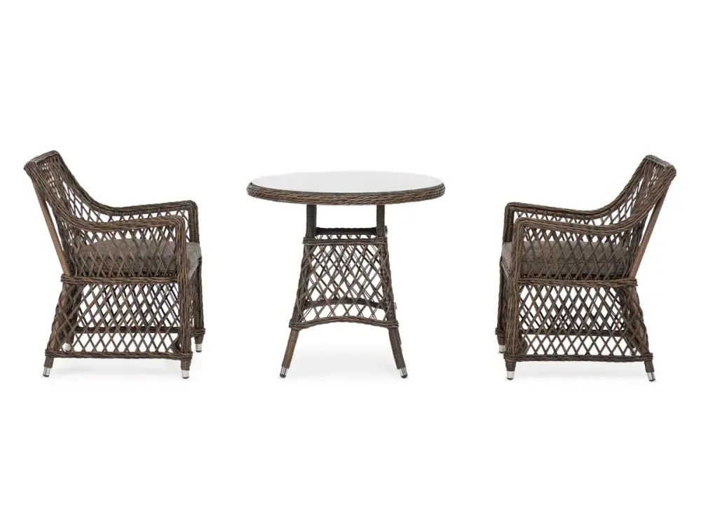 "Эспрессо-80 L" обеденная группа плетеная, цвет коричневый