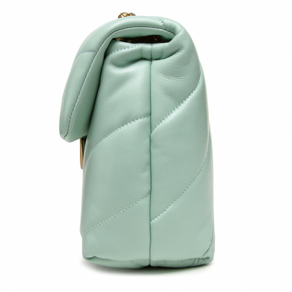 MINI LOVE BAG PUFF MAXI QUILT – mint green silver