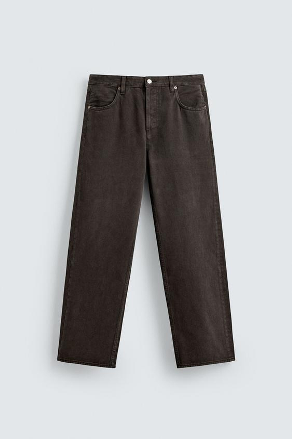 ZARA ДЖИНСЫ STRAIGHT FIT, КОРИЧНЕВЫЙ