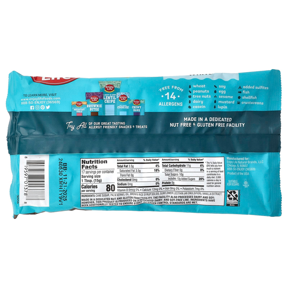 Enjoy Life Foods, Белые чипсы для выпечки, 255 г (9 унций)