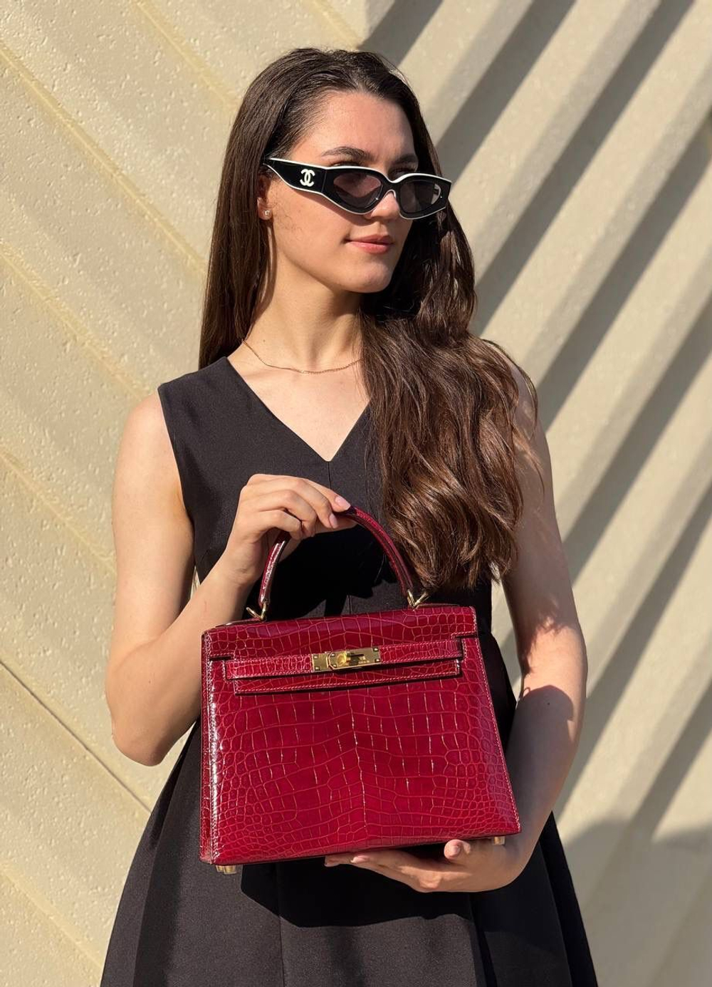 Сумка Hermes из кожи крокодила 28 см