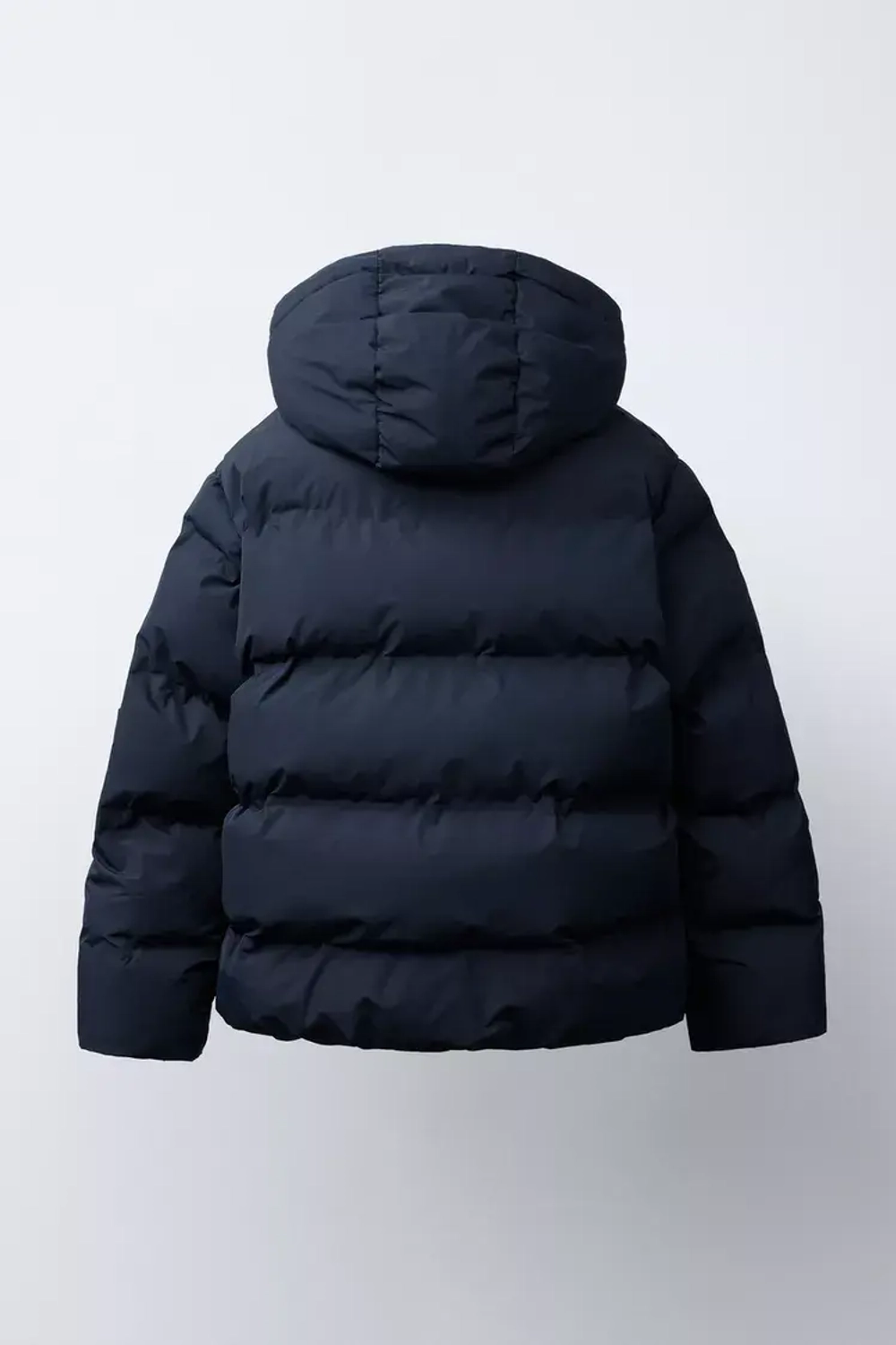 ZARA СТЕГАНАЯ КУРТКА С НАШИВКОЙ WATER REPELLENT, МОРСКОЙ СИНИЙ