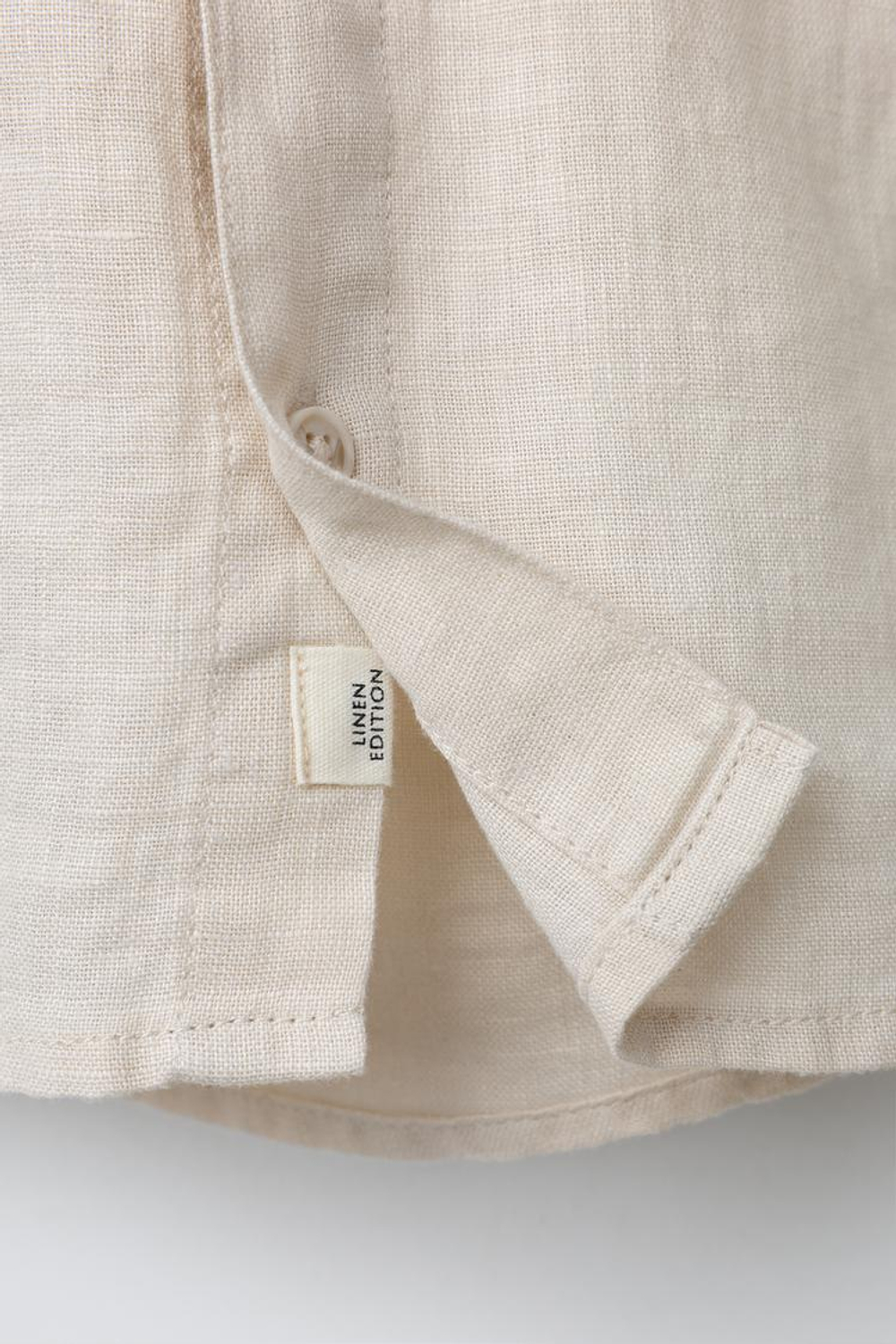 ZARA РУБАШКА ИЗ 100% ЛЬНА, СВЕТЛО-БЕЖЕВЫЙ