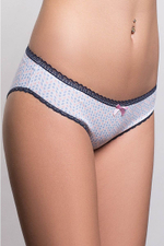 Женские трусики-слипы с ажурным краем (Размер: L) (Цвет: белый)