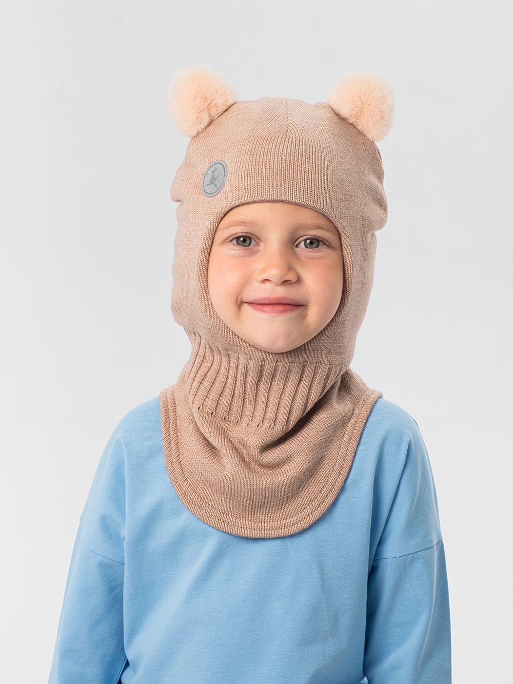 Шлем зимний вязаный (Бархатный беж) МИО