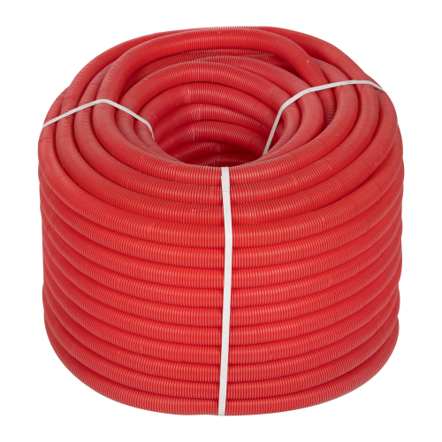 Труба Royal Thermo гофрированная 28 мм (для труб d20), красная, (бухта 75 м)