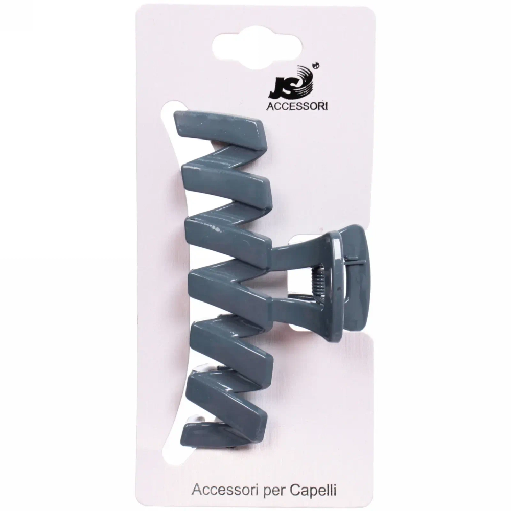 Заколка-краб для волос на блистере «Magic Gloss», зигзаг, микс 6 цветов, 9,8см