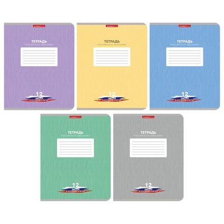 Тетрадь А5 12л кл. крупн. Academy Style "Тетрадь российского школьника"