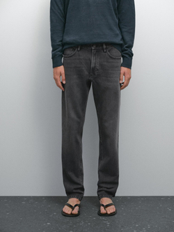 Massimo Dutti Джинсы Slim Fit, угольный