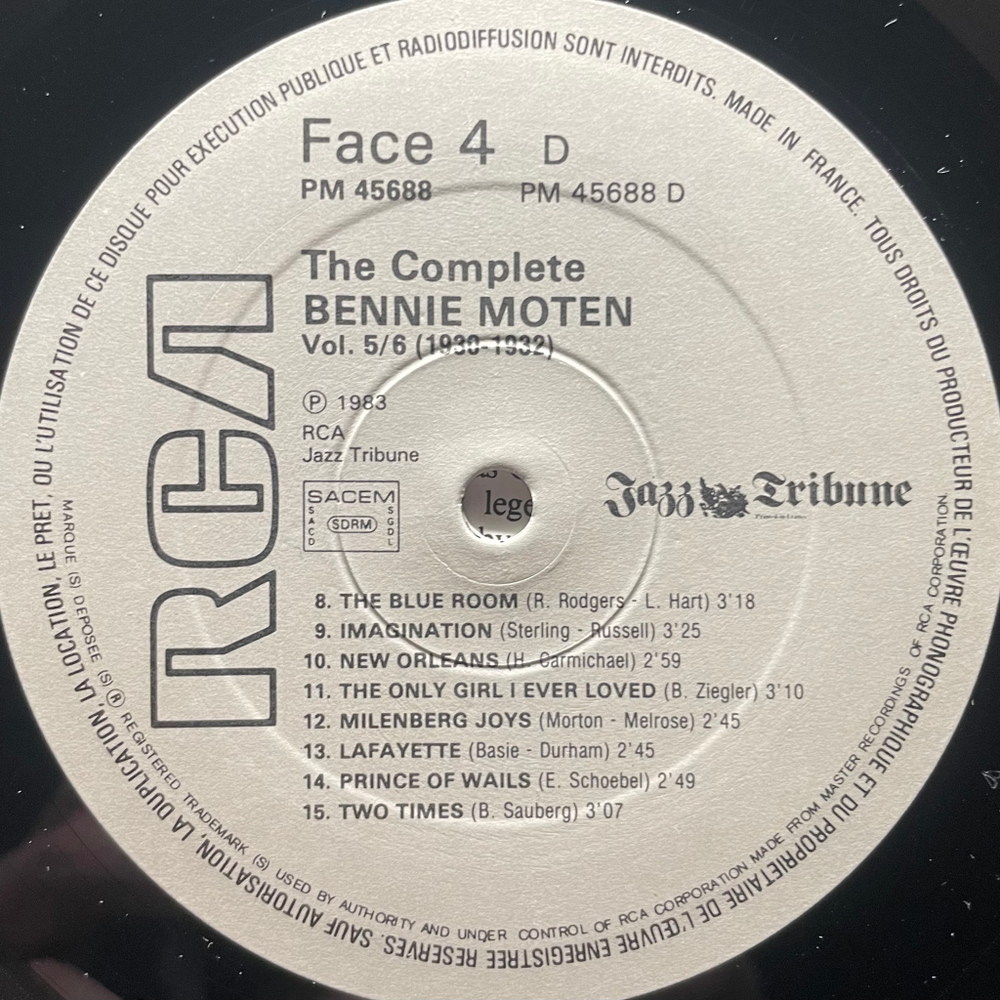 Bennie Moten ‎– The Complete Bennie Moten Vol. 5/6 (1930-1932) 2LP (Франция 1983г.)