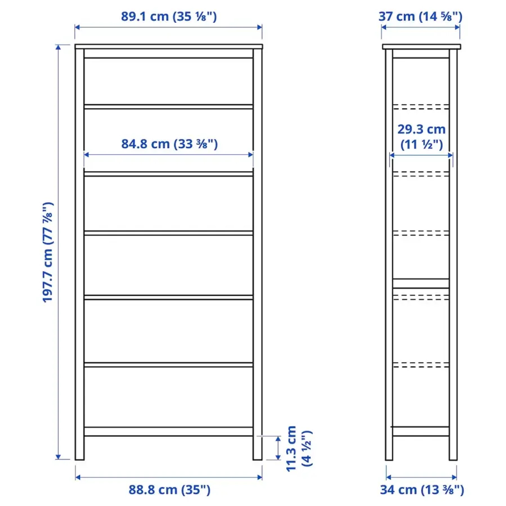 Открытый книжный шкаф - IKEA HEMNES, 90x197 см, белый, ХЕМНЭС ИКЕА