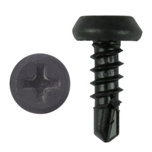 Саморез семечки по металлу, сверло наконечник 3,5х11, черный, 100 шт.