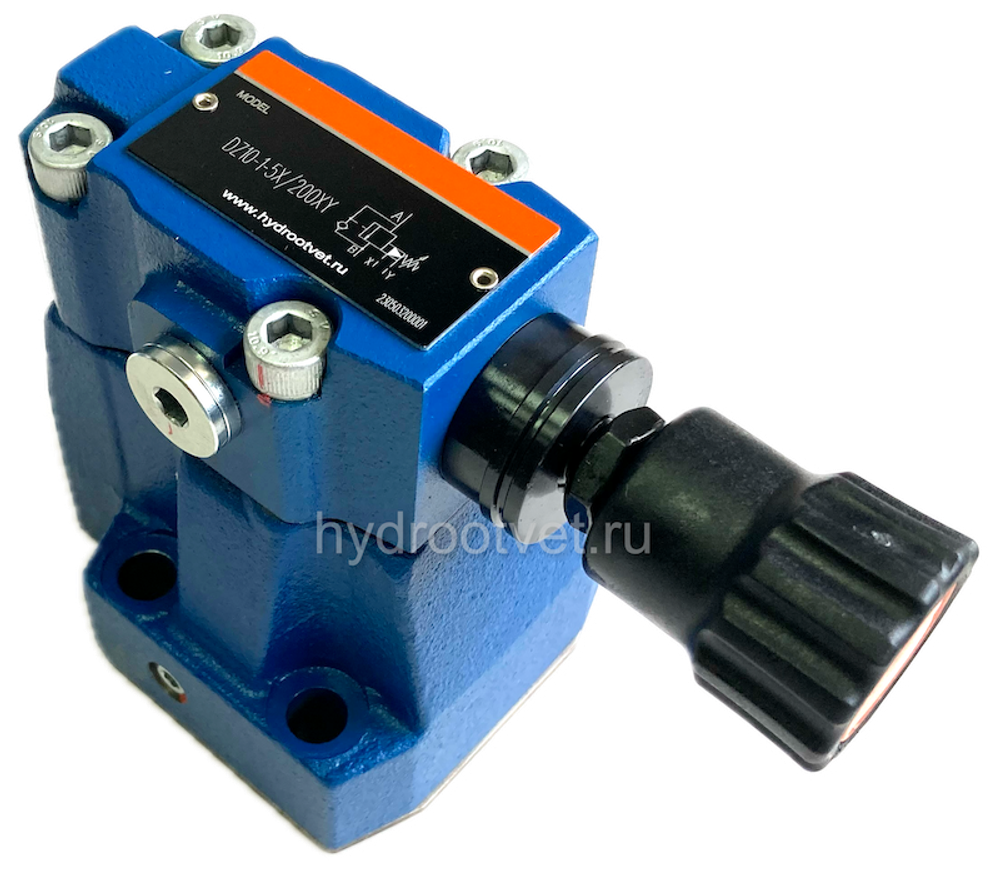 DZ10-1-5X/100 - Клапан последовательности непрямого действия Ду10, с обратным клапаном с давлением регулировки до 100 бар, каналы управления X и Y - внутренние