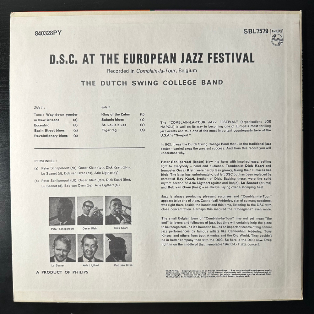 The Dutch Swing College Band ‎– D.S.C At The European Jazz Festival (Англия 1962г.)