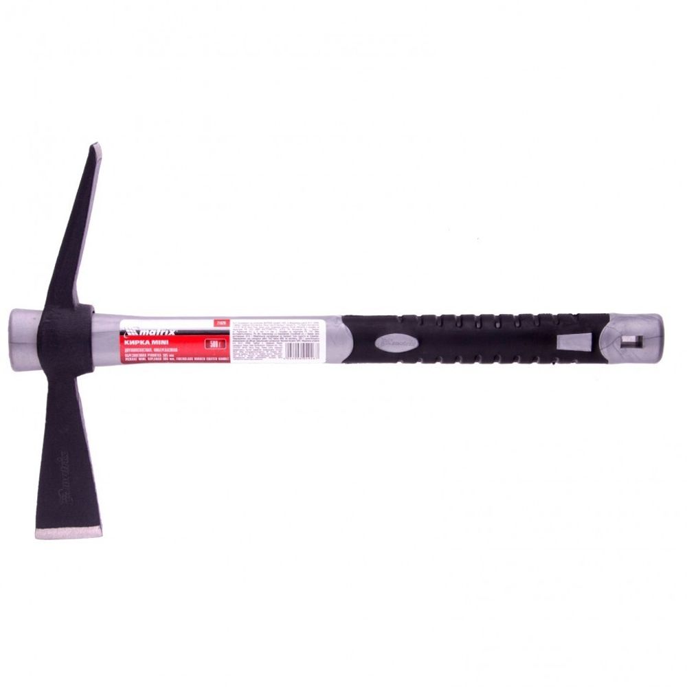 Кирка MINI, двухплоскостная, 500 г, фибергласовая обрезиненная рукоятка 385 мм Matrix, 21826