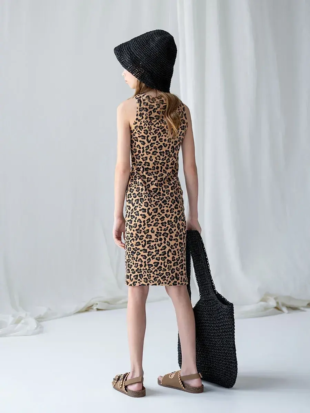 Платье для девочки летнее, леопардовое