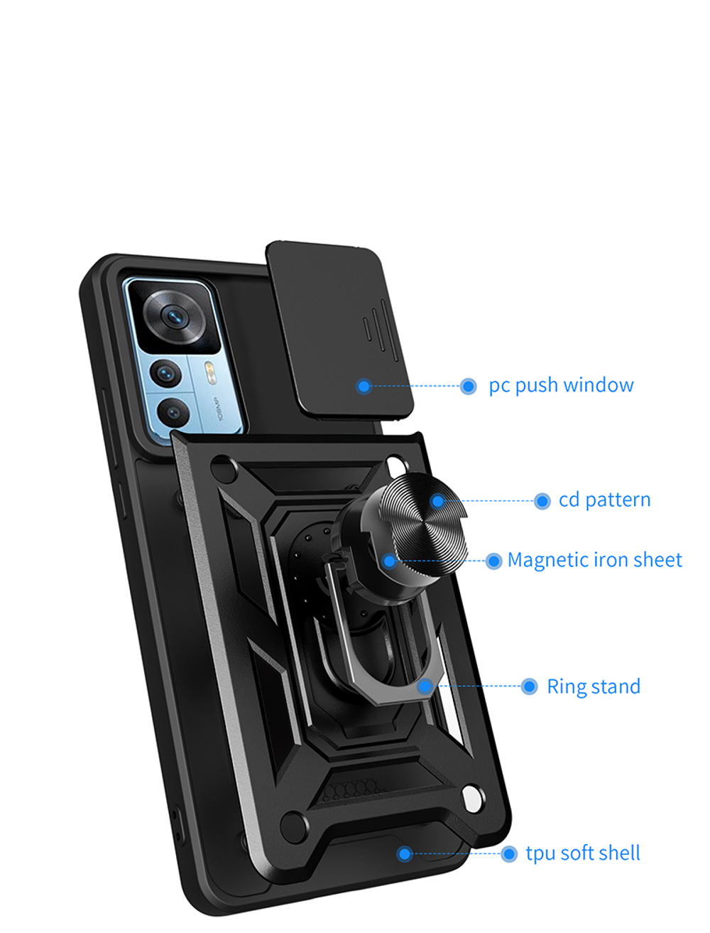 Чехол с кольцом Bumper Case для Xiaomi 12T / 12T Pro