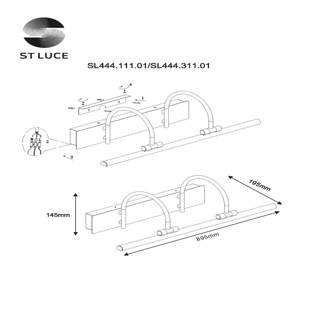 SL444.311.01 Подсветка для картин ST-Luce Бронза/Бронза LED 1*18W 4000K