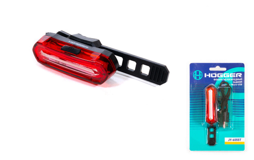 Фонарь HOGGER задний, 16 COB диоды, 30 lm, 3 режима, крепеж на подседельный штырь, аккумулятор, micro USB, пластик