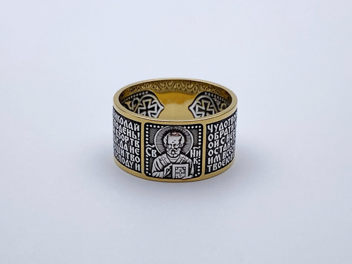 Кольцо из серебра/Позолота/Николай