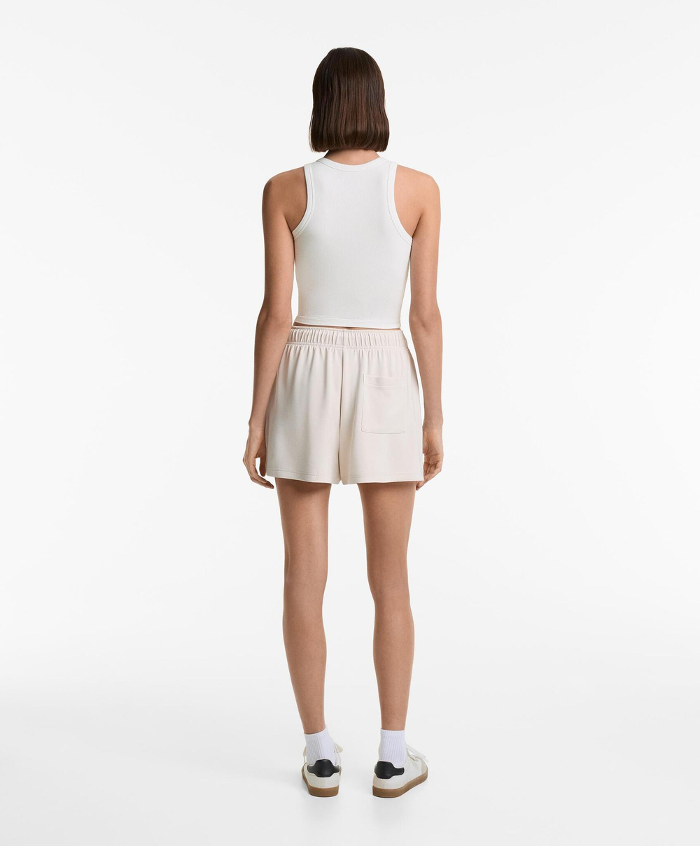 Oysho Топ из смесового модала в рубчик, белый