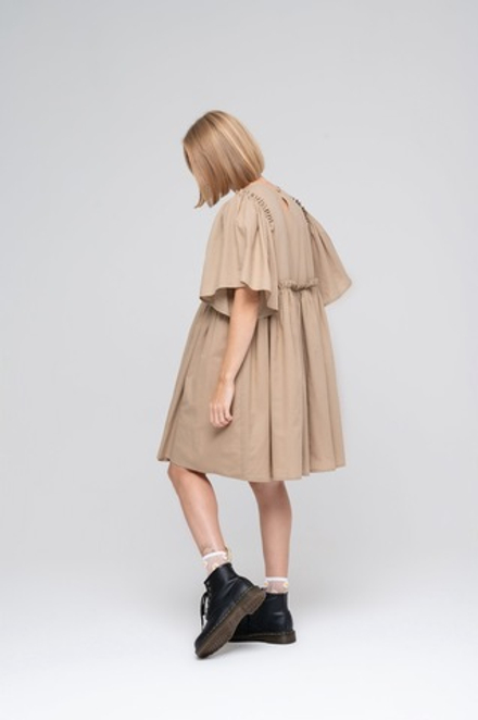 Платье из итальянского хлопка, Бежевый