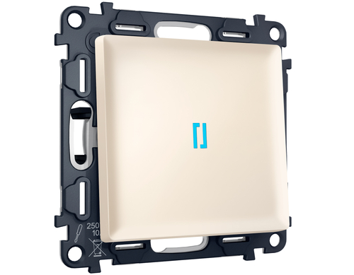 MA322040 Комплект механизма 1-кл проходного выключателя с подсветкой 10000K ALFA Бежевый матовый QUANT (AP3220, VM105, G29B)