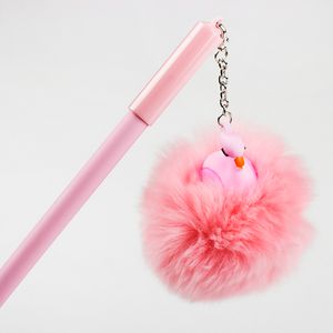 Ручка Pompon Flamingo черная гелевая