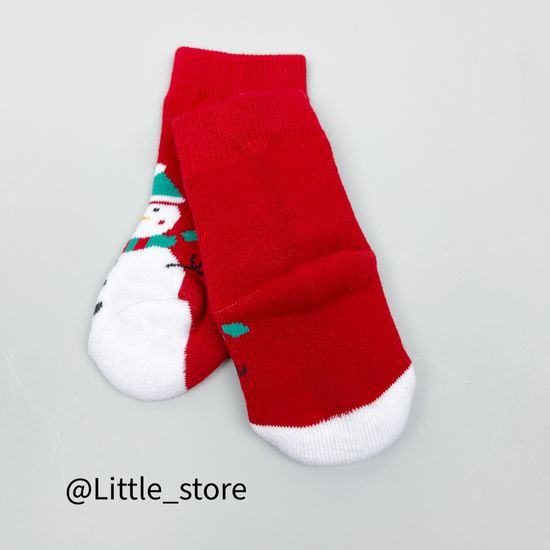 Носочки новогодние махровые "Снеговички"