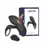 Эрекционная насадка с вибрацией Rosyland Locked Ring (Цвет: черный)