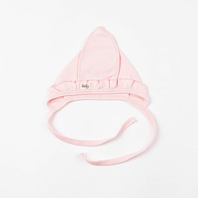 Ruffled baby hat 3-18 months - Berry Mousse