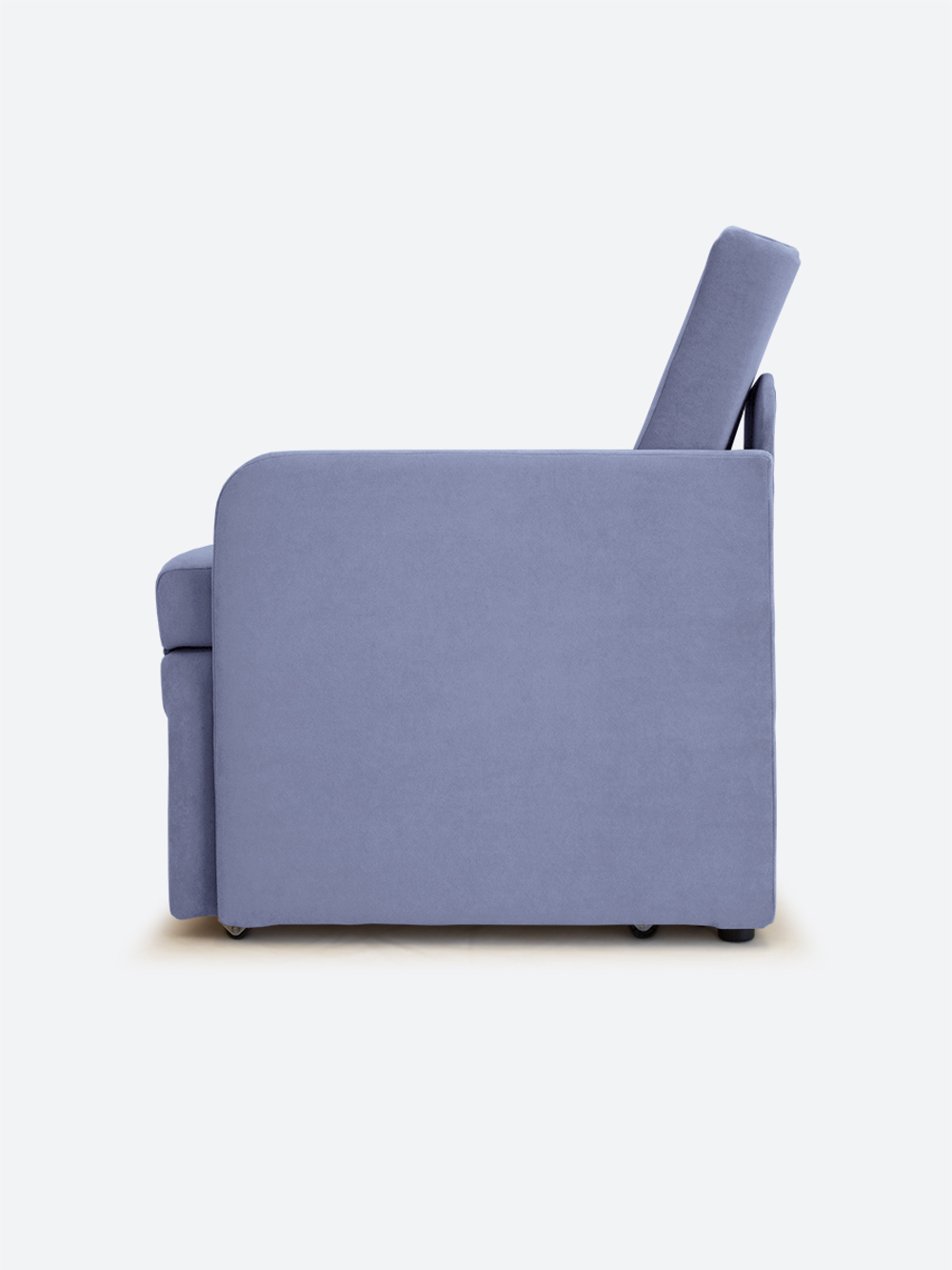 Кресло-кровать "Миник" с левым подлокотником, под правую руку, велюр Candy Violet