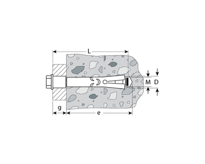 ЗУБР 10 х 100 мм, 20 шт, анкерный болт (4-302312-10-100)