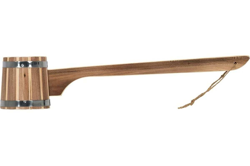 КОВШ ЧЕРПАК БАННЫЕ ШТУЧКИ БОНДАРНЫЙ С ГОРИЩОНТАЛЬНОЙ РУЧКОЙ ОБОЖЖЕННАЯ ЛИПА 33237