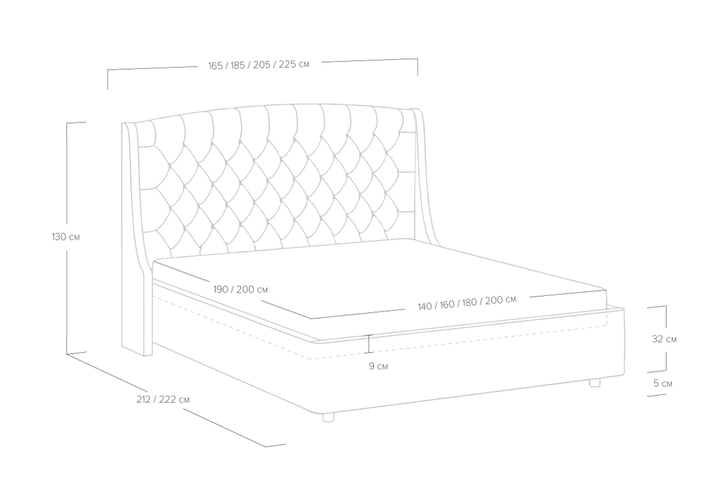 Кровать Diamant (160x200)