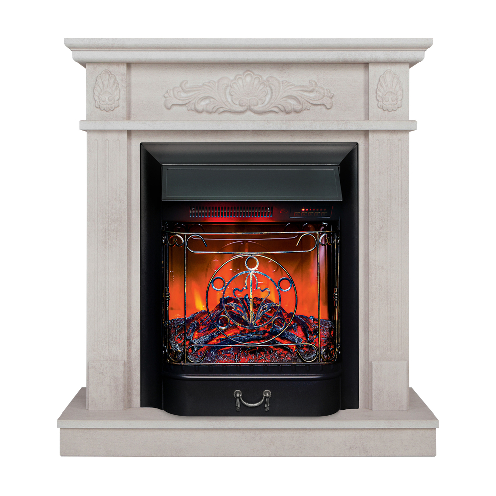 Каминокомплект Real Flame Adelaida WT с очагом Majestic Lux Black RC
