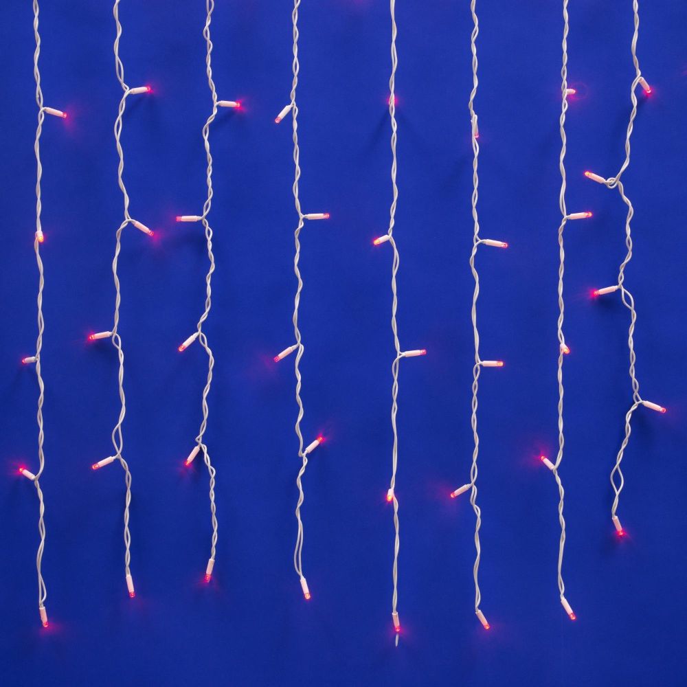 ULD-C2030-240-TWK RED IP67 Занавес светодиодный с эффектом мерцания. 3х2м. Соединяемый. 240 светодиодов. Красный свет. Провод белый. TM Uniel.