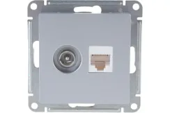 Розетка TV+RJ45 Systeme Electric ATLASDESIGN алюминий 38190