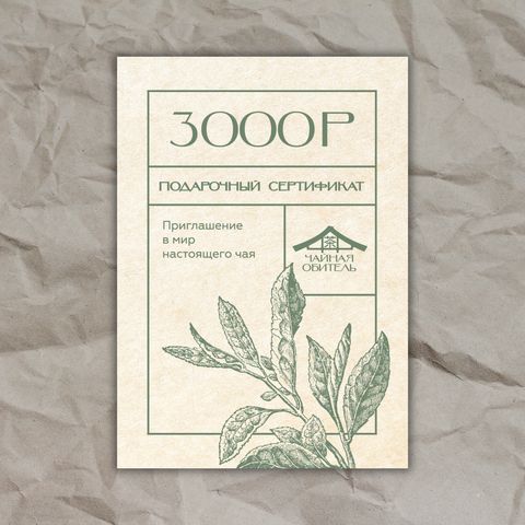Электронный подарочный сертификат на сумму 3000 рублей