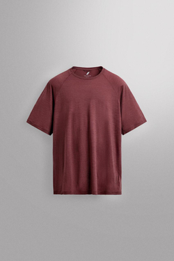 ZARA ЖАККАРДОВАЯ ФУТБОЛКА В ПОЛОСКУ С ШЕРСТЬЮ, ЦВЕТ РОЗОВОГО ДЕРЕВА