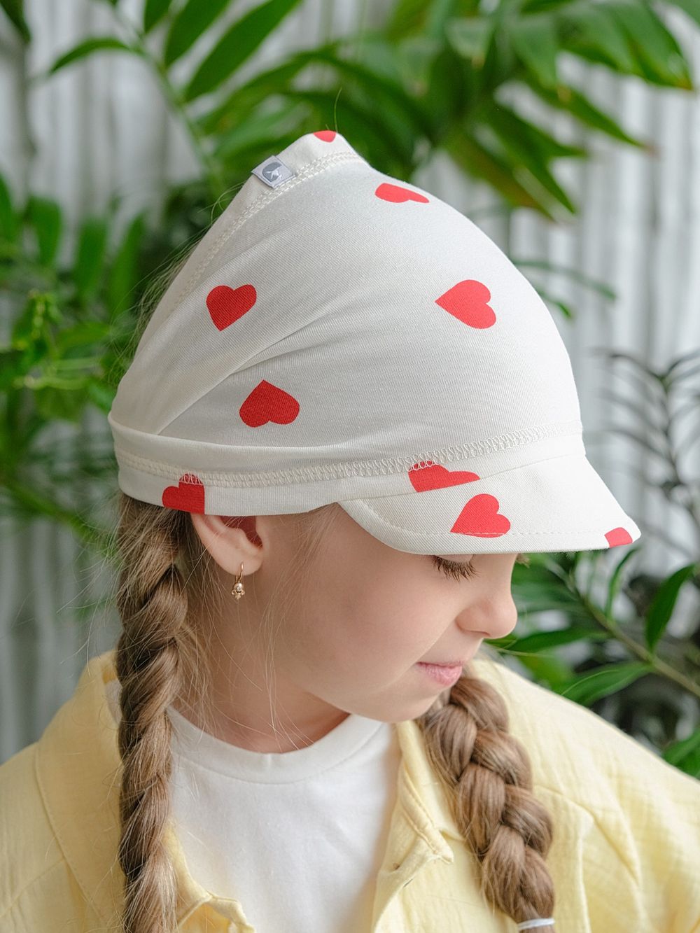 Косынка трикотажная (Сердечки на молочном) ГАВАЙИ