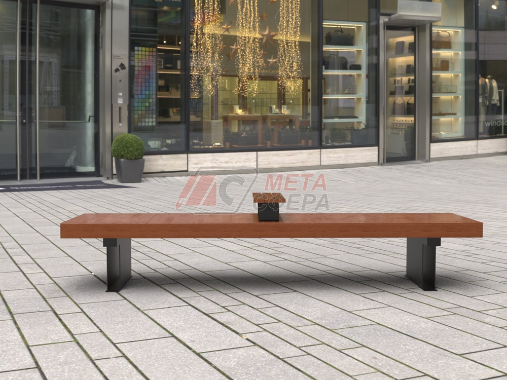 Лавка Rail Road 03 продольная с подлокотником