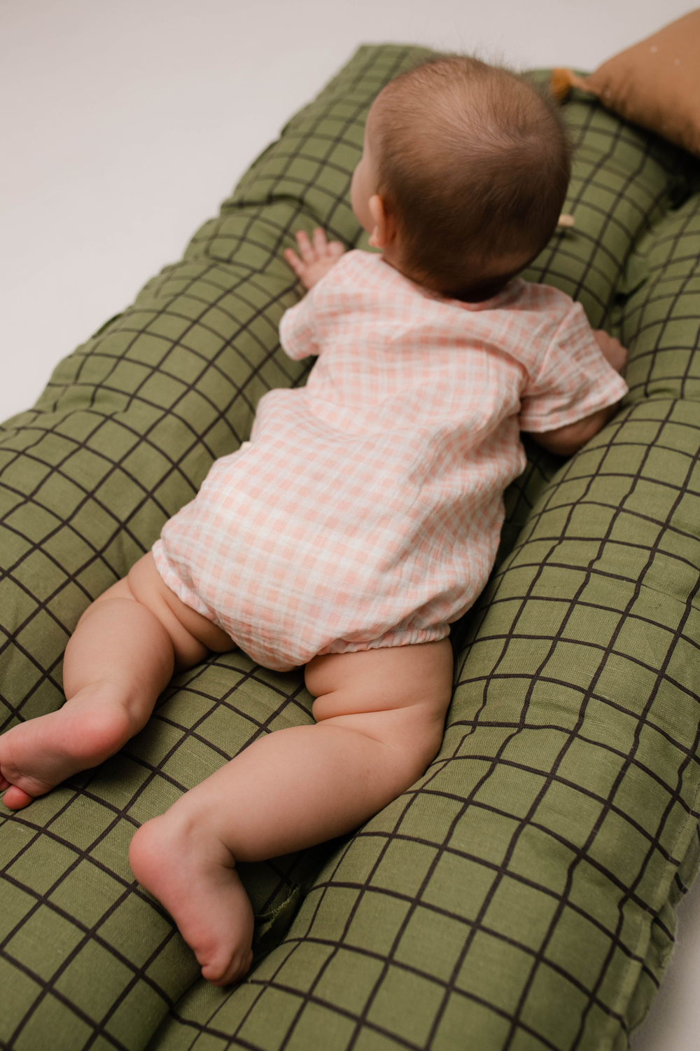 Боди из муслина (клетка розовая)