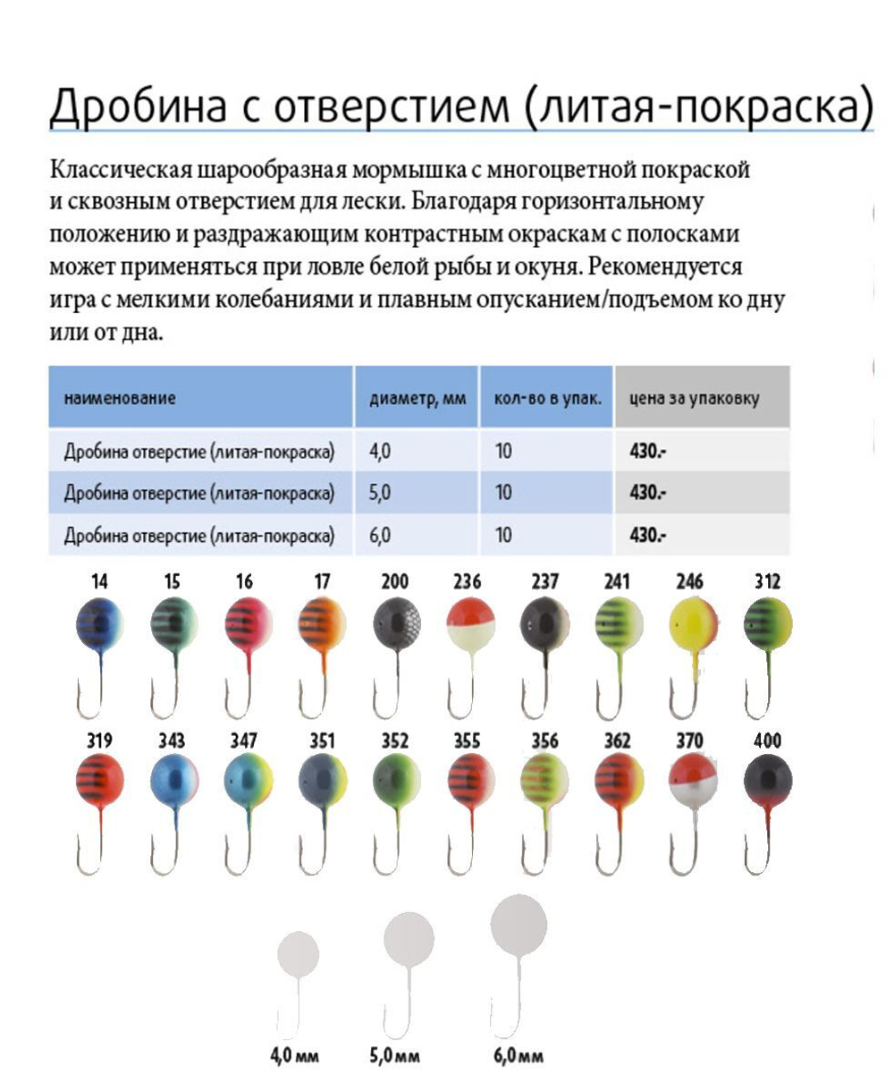 Мормышка ДРОБИНА ОТВЕРСТИЕ, #352, 10 шт 0,5 г